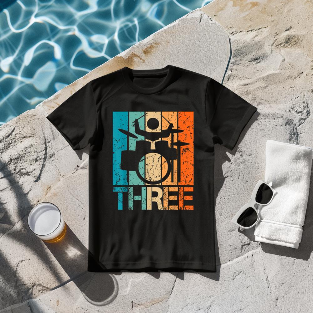 3rd Drums Birthday 3 Year Old 3yr Boys Girl Birthday Drummer T-Shirt