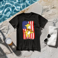 American Flag Giraffe Playing Violin T-Shirt