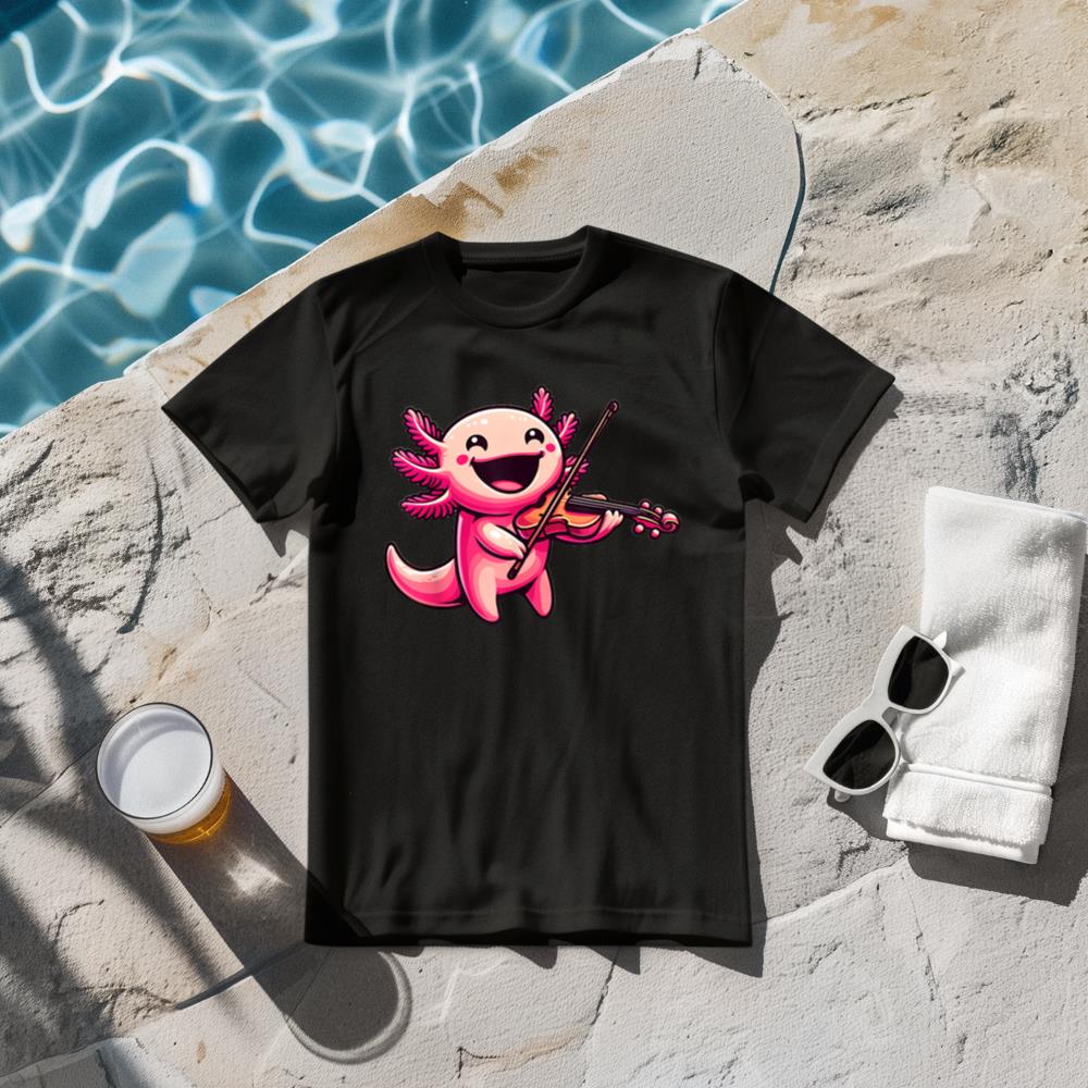Axolotl Playing Violin Axolotls Musician Music T-Shirt