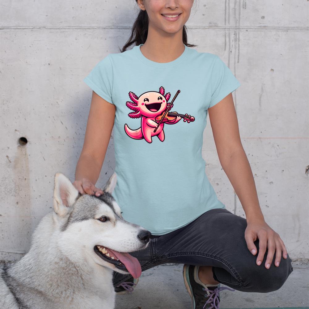 Axolotl Playing Violin Axolotls Musician Music T-Shirt