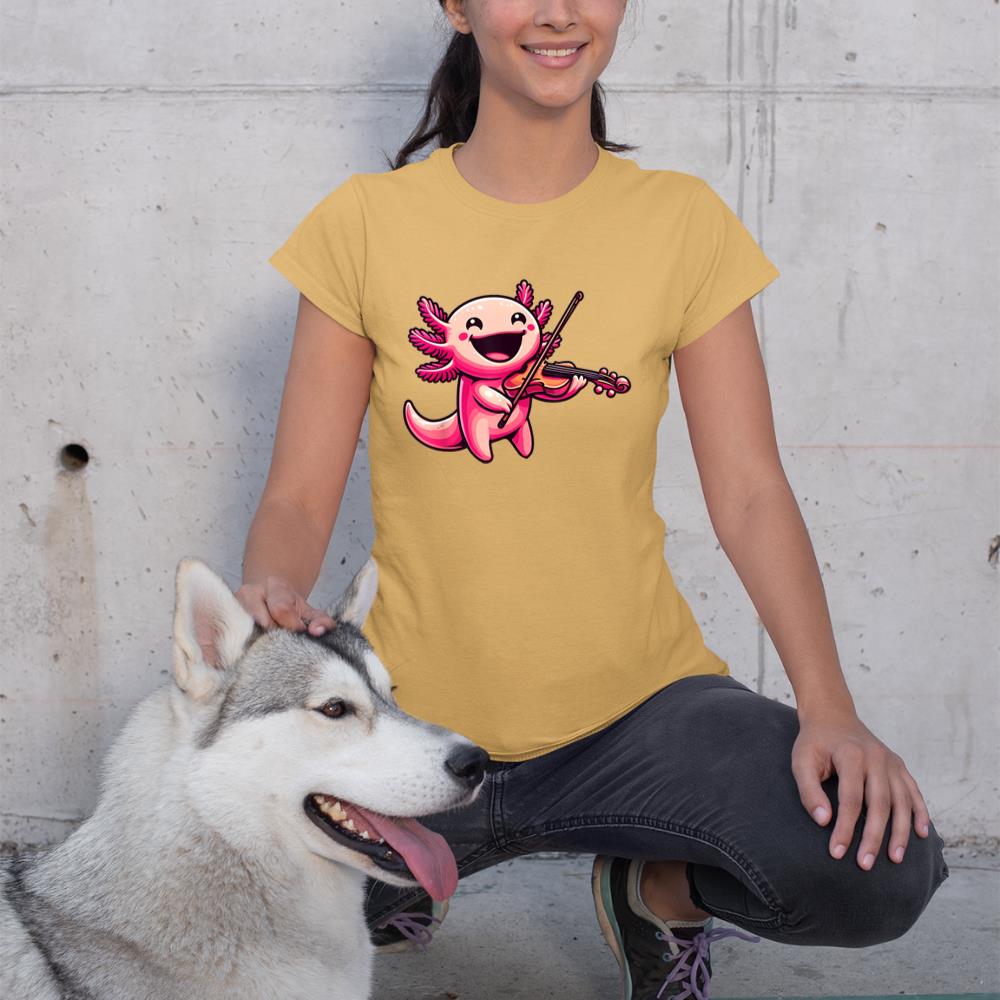 Axolotl Playing Violin Axolotls Musician Music T-Shirt