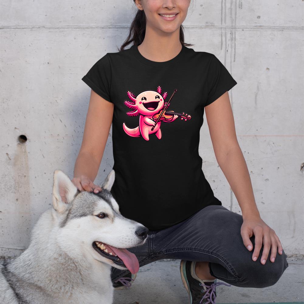 Axolotl Playing Violin Axolotls Musician Music T-Shirt