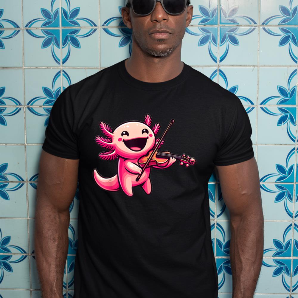 Axolotl Playing Violin Axolotls Musician Music T-Shirt
