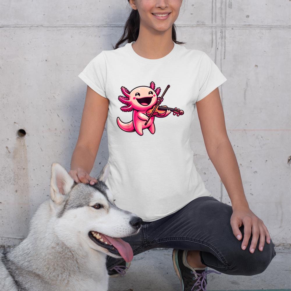 Axolotl Playing Violin Axolotls Musician Music T-Shirt