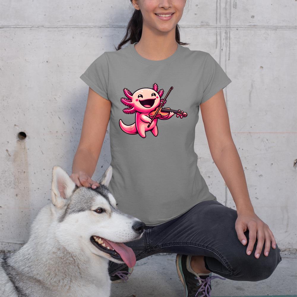 Axolotl Playing Violin Axolotls Musician Music T-Shirt
