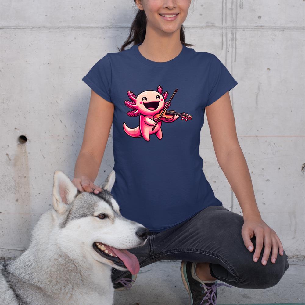 Axolotl Playing Violin Axolotls Musician Music T-Shirt