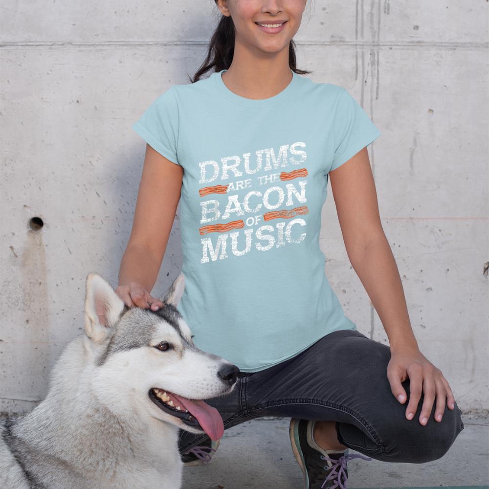 Bacon Of Music Musician Drummer Drums T-Shirt