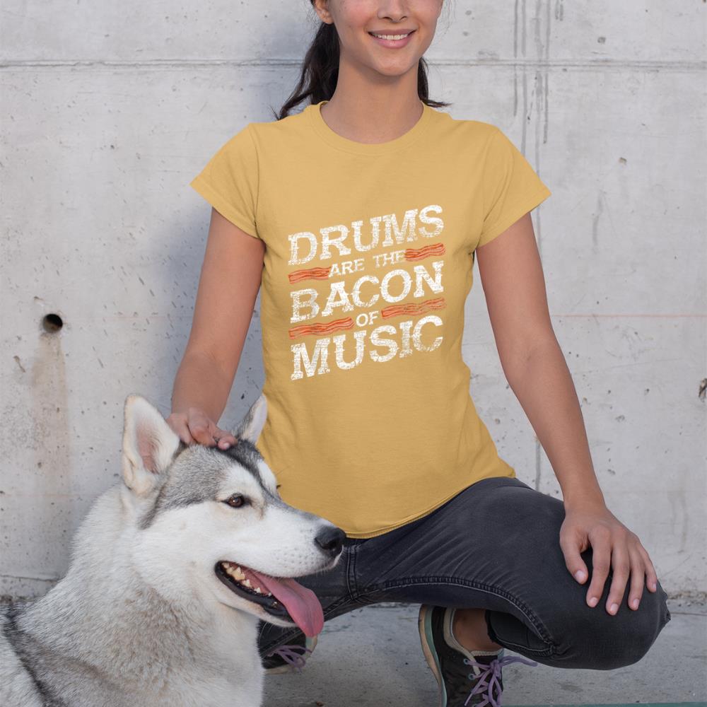 Bacon Of Music Musician Drummer Drums T-Shirt