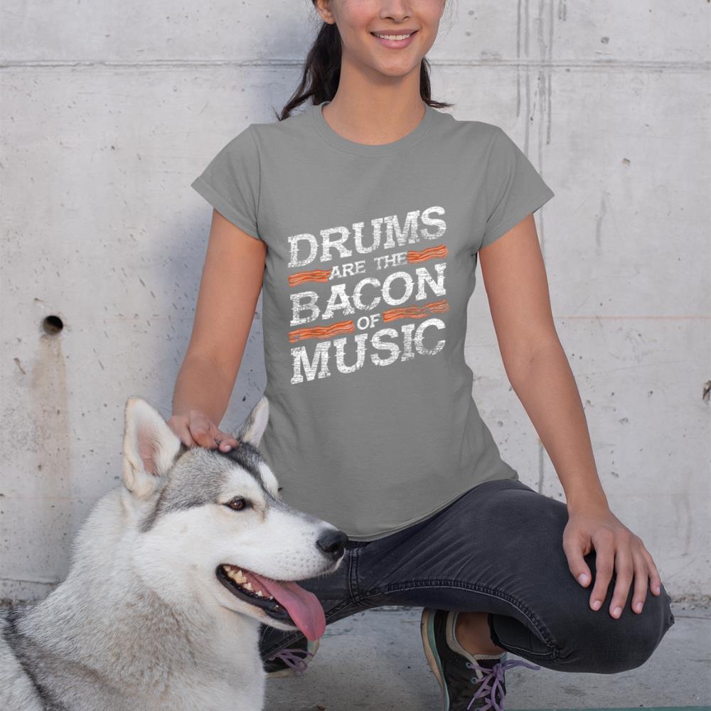 Bacon Of Music Musician Drummer Drums T-Shirt
