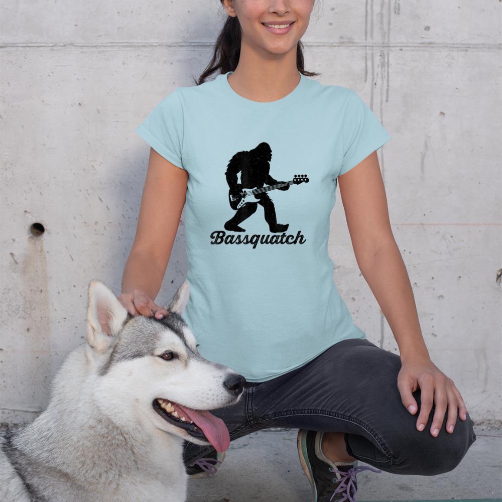 Bigfoot Bass Player Guitar Sasquatch Bassist Music Guitarist T-Shirt