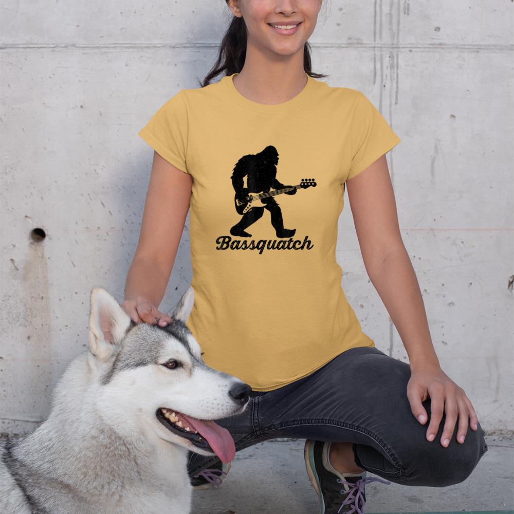 Bigfoot Bass Player Guitar Sasquatch Bassist Music Guitarist T-Shirt