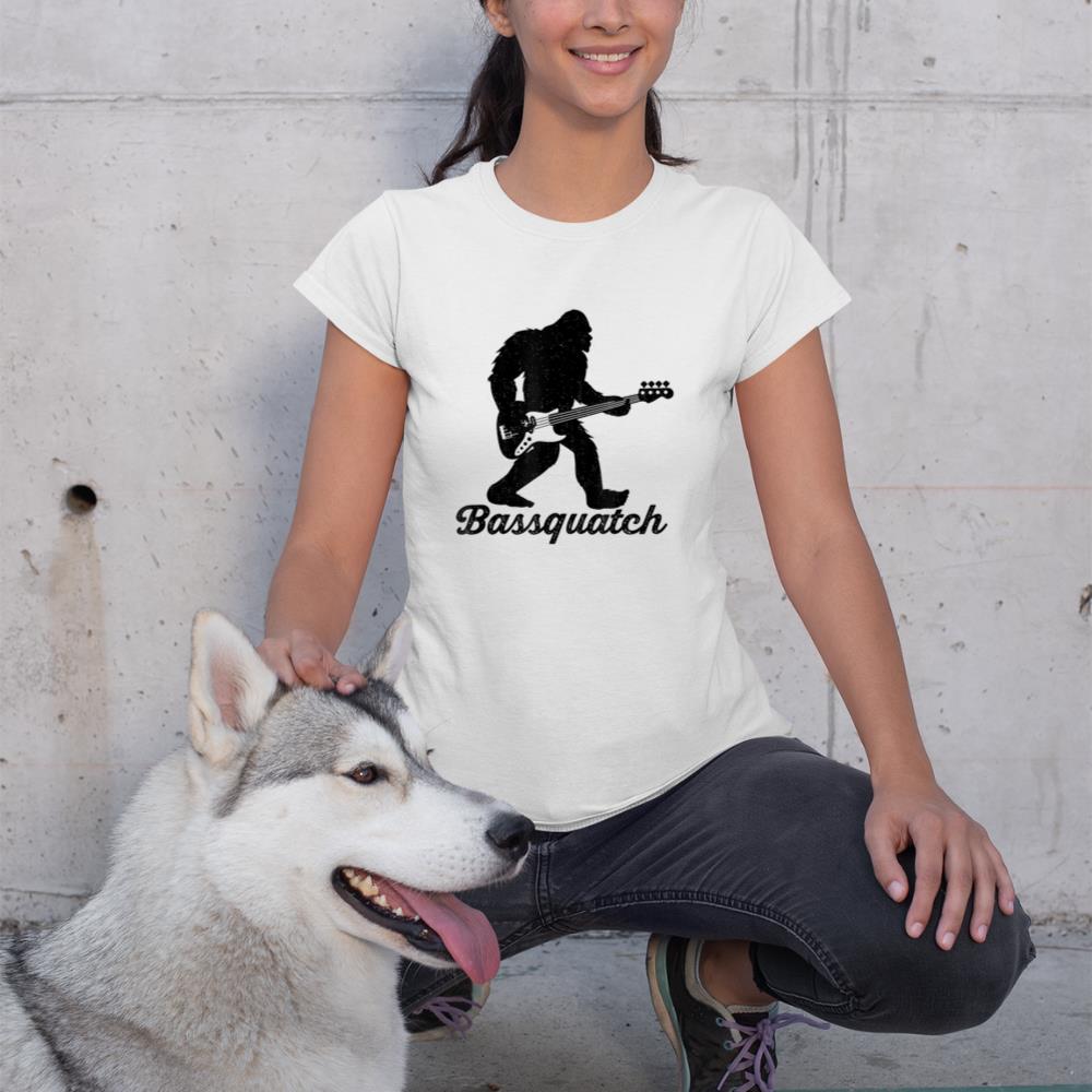 Bigfoot Bass Player Guitar Sasquatch Bassist Music Guitarist T-Shirt