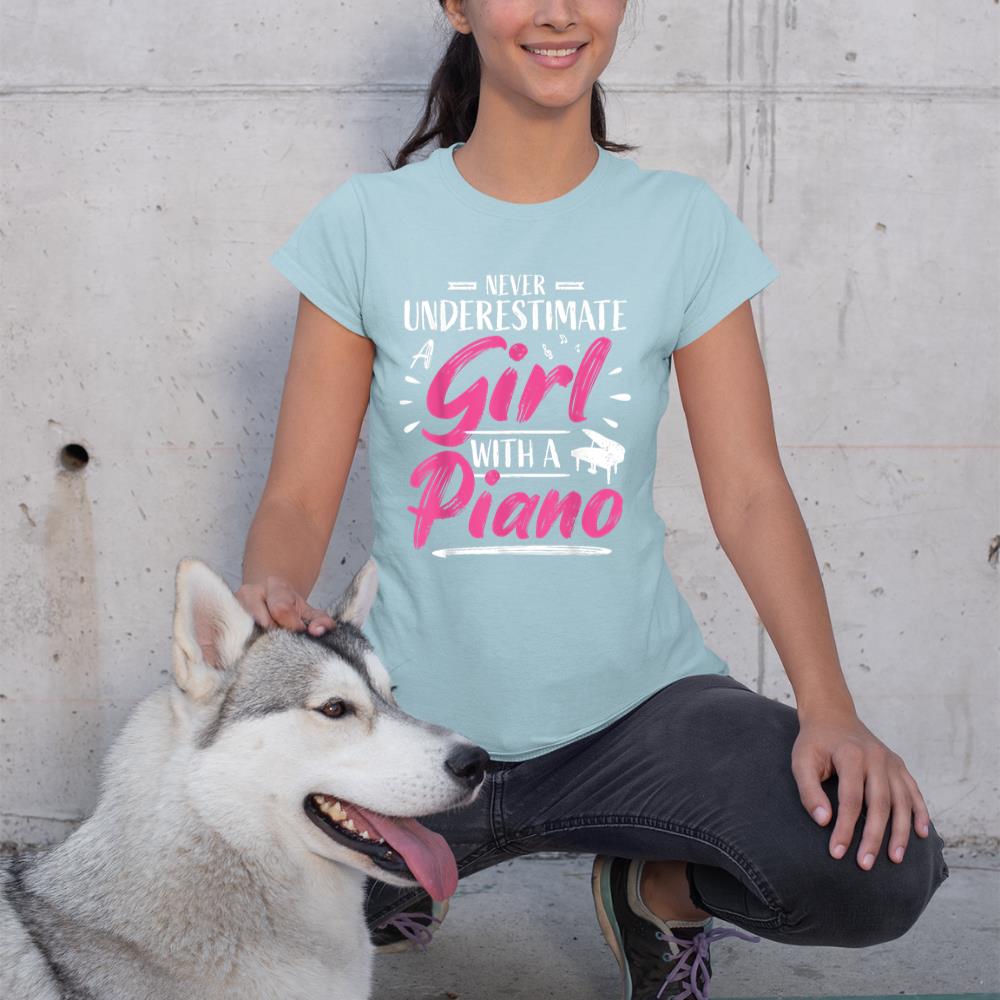 Cute Girl Piano Player Woman Pianist Musician Saying T-Shirt