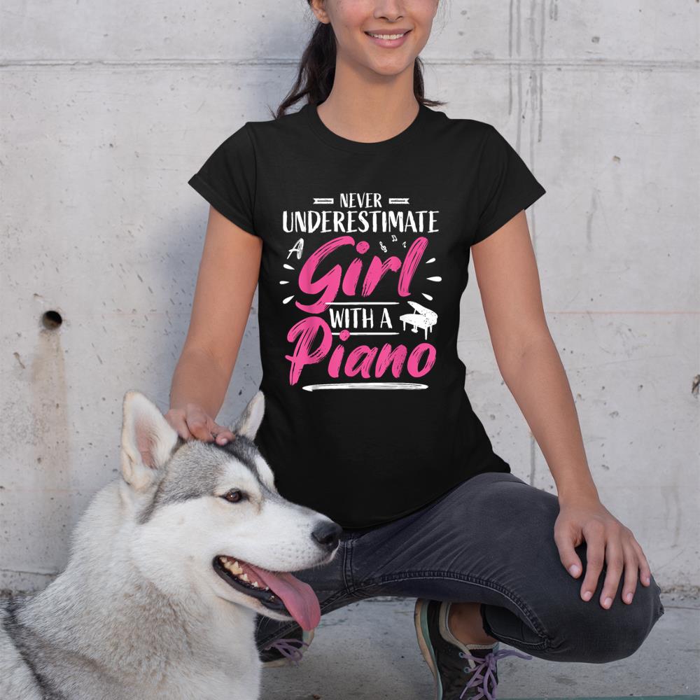 Cute Girl Piano Player Woman Pianist Musician Saying T-Shirt