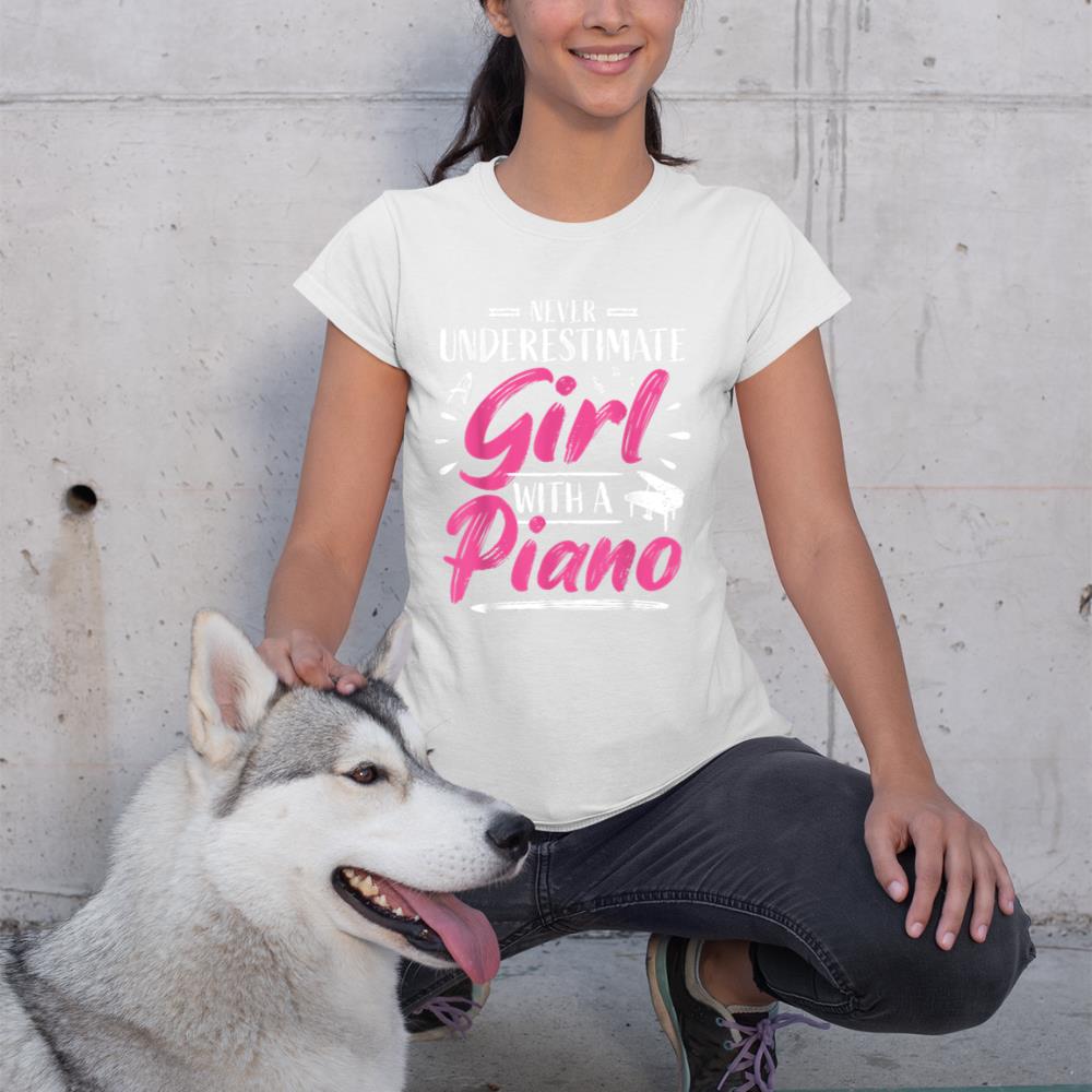 Cute Girl Piano Player Woman Pianist Musician Saying T-Shirt
