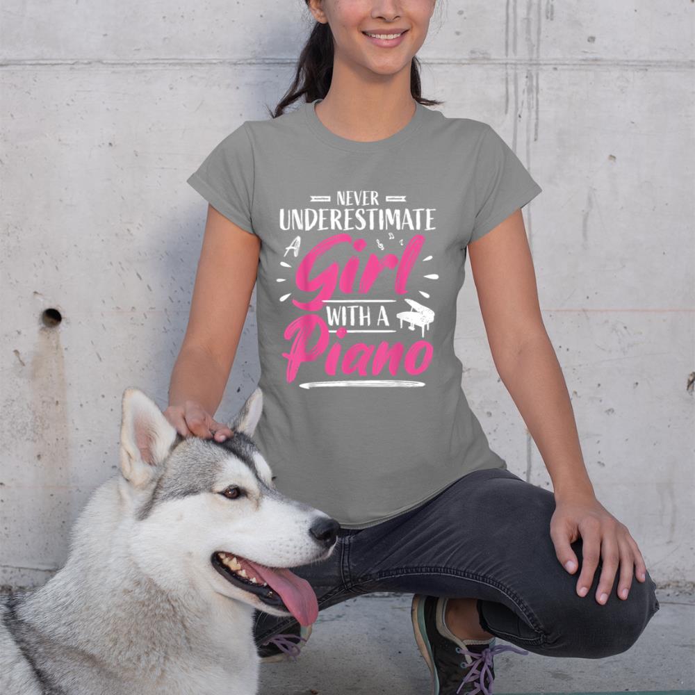 Cute Girl Piano Player Woman Pianist Musician Saying T-Shirt