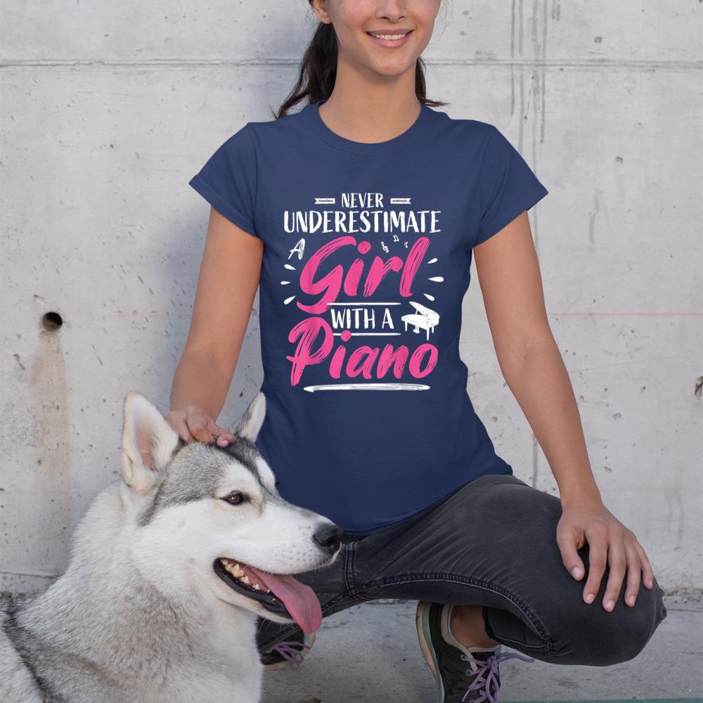 Cute Girl Piano Player Woman Pianist Musician Saying T-Shirt