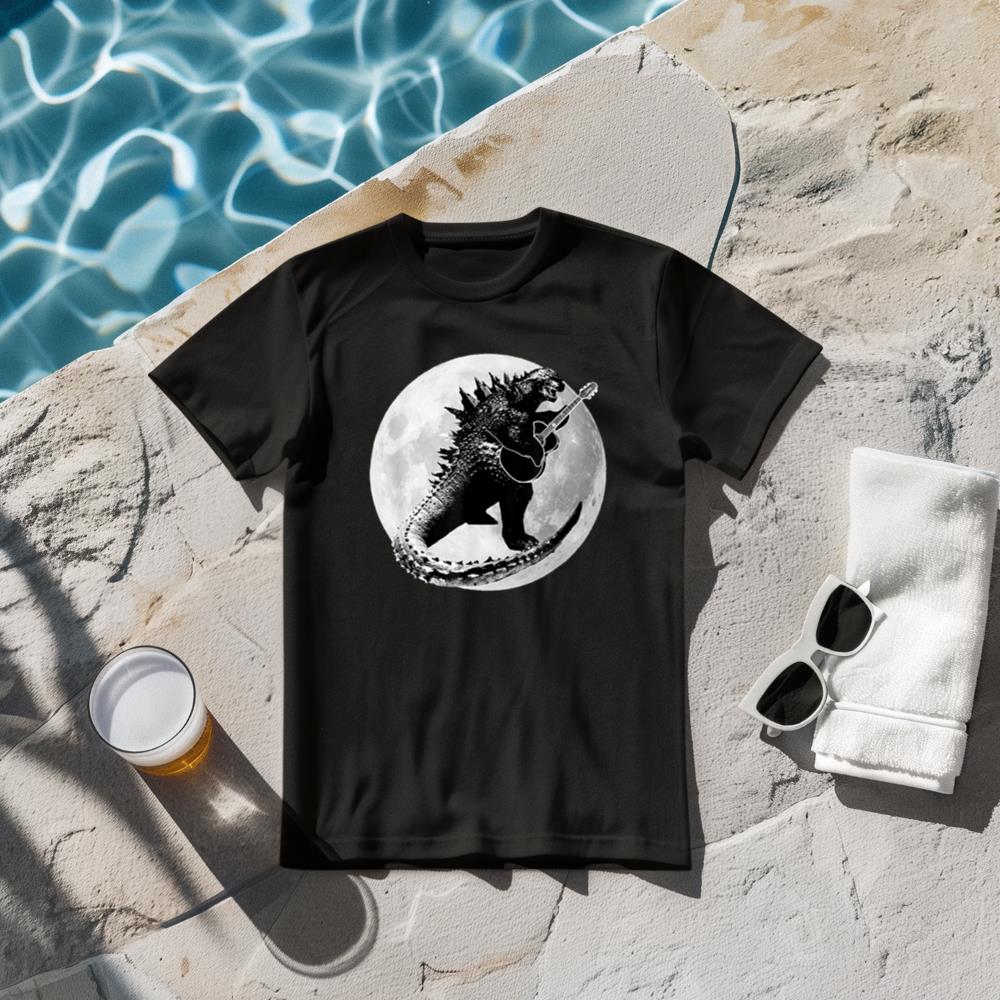 Dinosaur Playing Guitar Electric Acoustic Led Rock T-Shirt T-Shirt