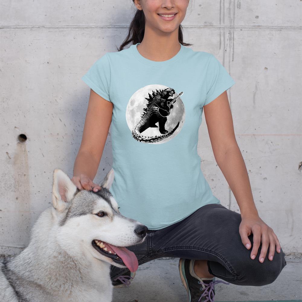 Dinosaur Playing Guitar Electric Acoustic Led Rock T-Shirt T-Shirt