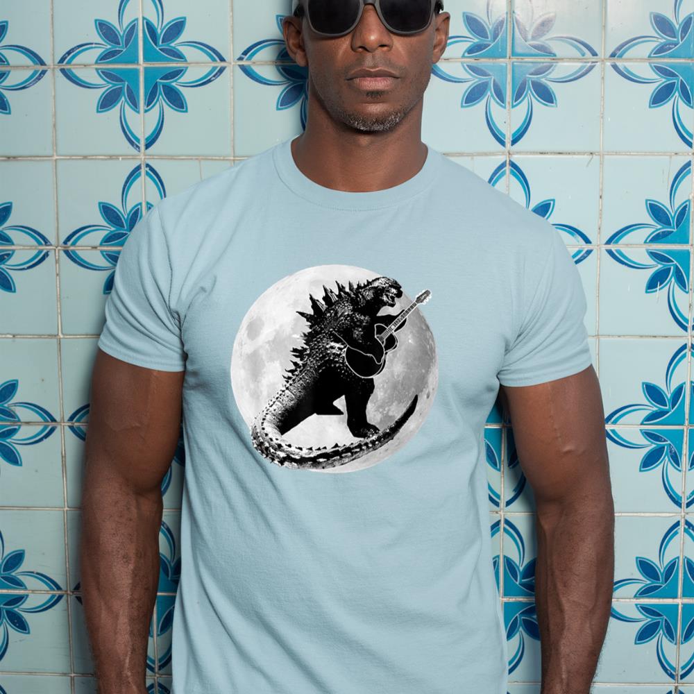Dinosaur Playing Guitar Electric Acoustic Led Rock T-Shirt T-Shirt
