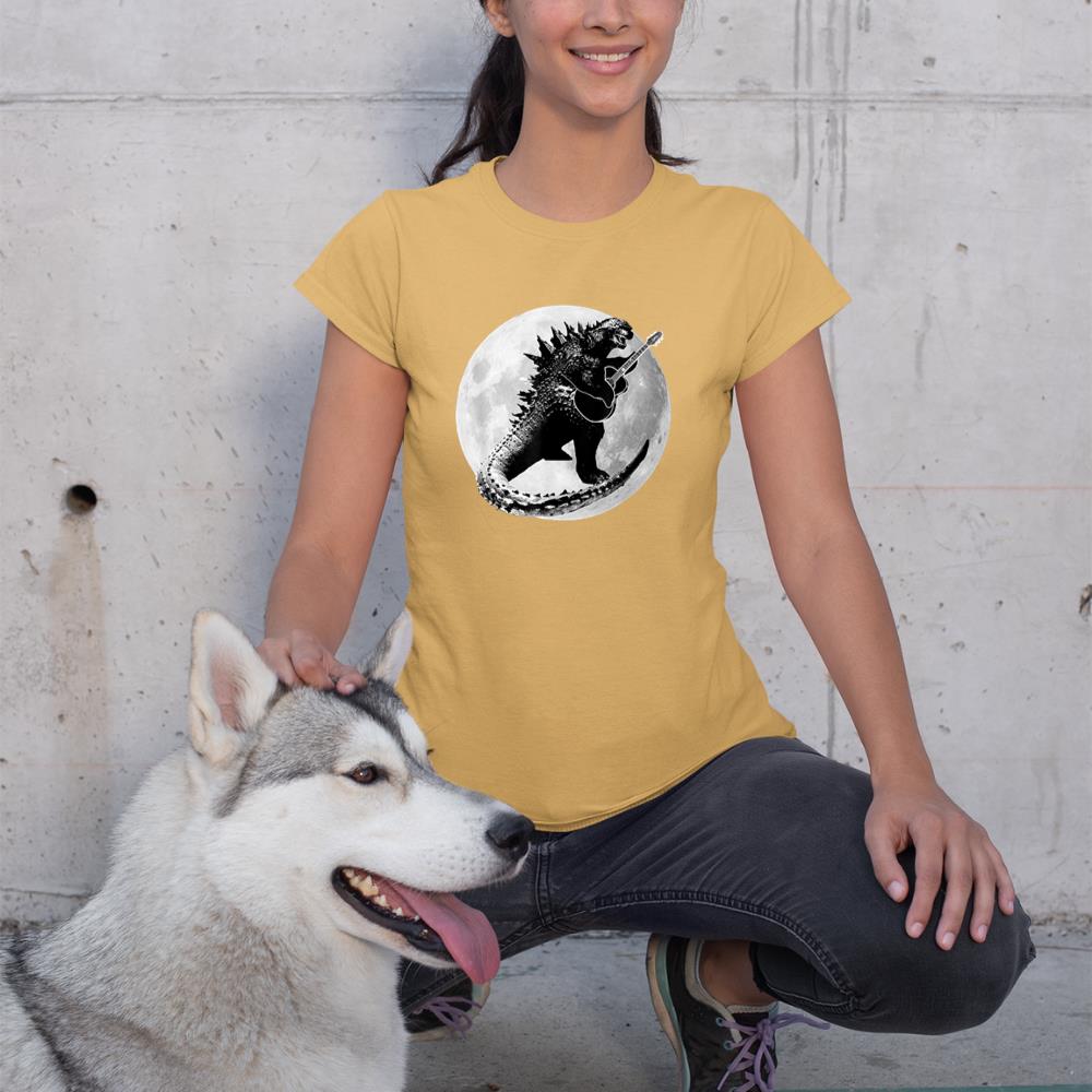 Dinosaur Playing Guitar Electric Acoustic Led Rock T-Shirt T-Shirt