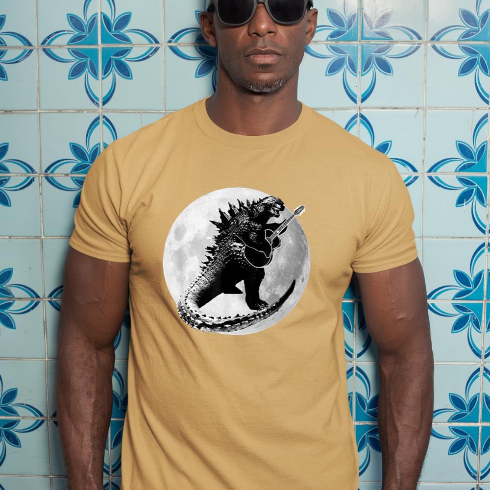 Dinosaur Playing Guitar Electric Acoustic Led Rock T-Shirt T-Shirt