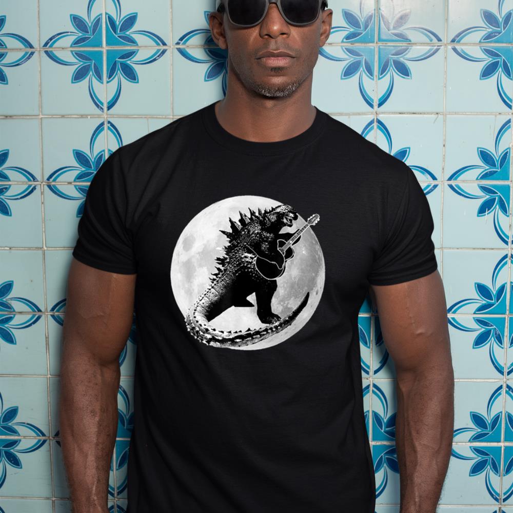 Dinosaur Playing Guitar Electric Acoustic Led Rock T-Shirt T-Shirt