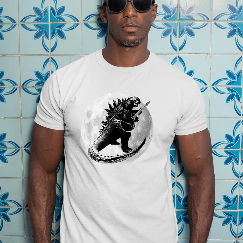 Dinosaur Playing Guitar Electric Acoustic Led Rock T-Shirt T-Shirt