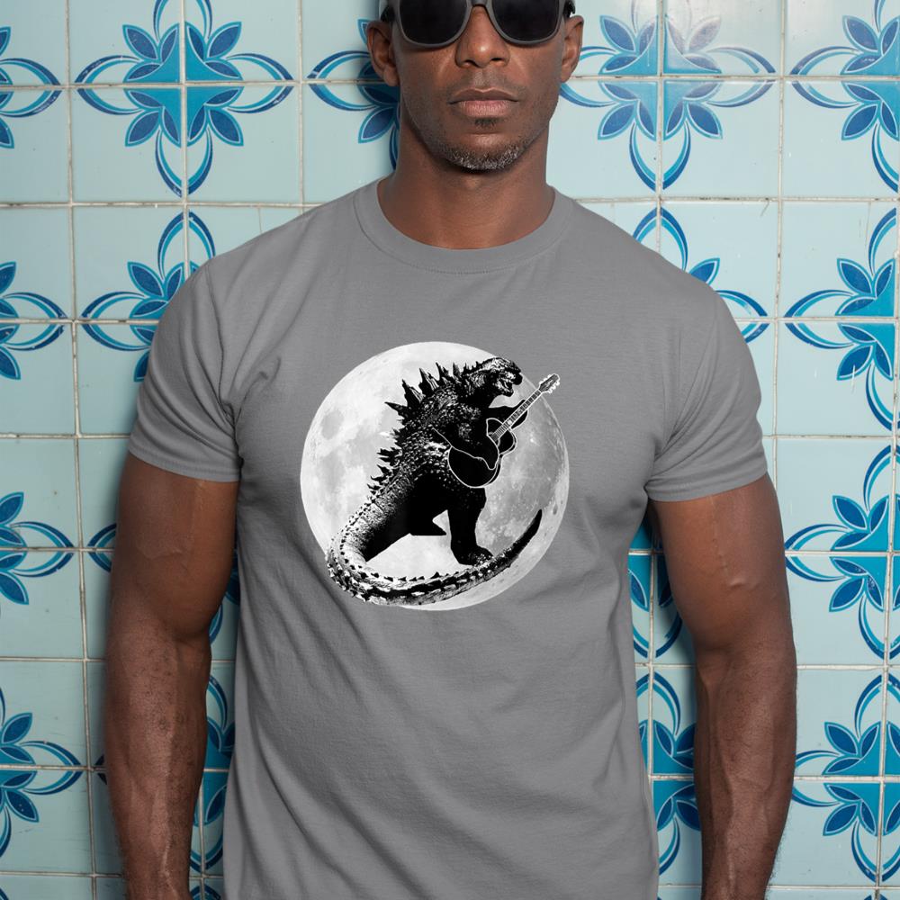 Dinosaur Playing Guitar Electric Acoustic Led Rock T-Shirt T-Shirt