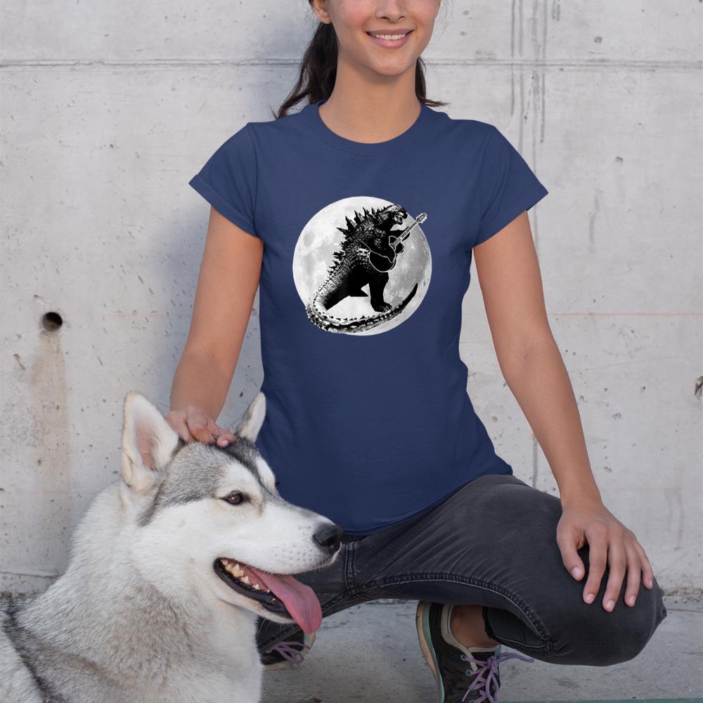 Dinosaur Playing Guitar Electric Acoustic Led Rock T-Shirt T-Shirt
