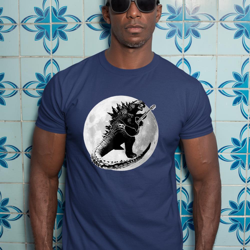 Dinosaur Playing Guitar Electric Acoustic Led Rock T-Shirt T-Shirt