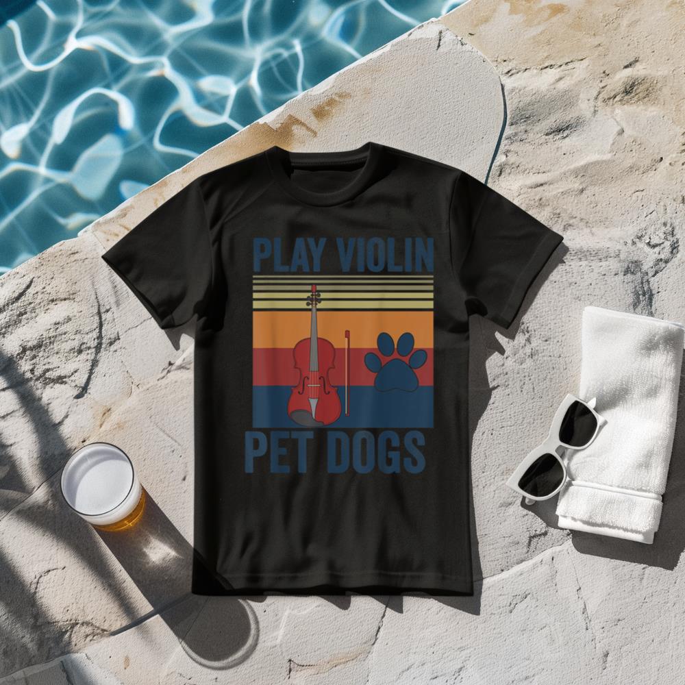 Dog Owner and Violin Player Funny Pet Dogs Play Violin T-Shirt