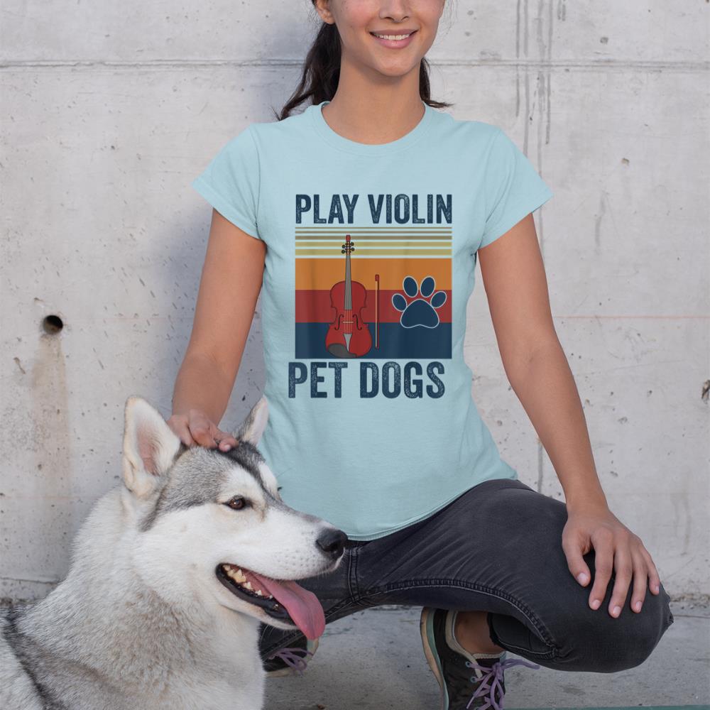 Dog Owner and Violin Player Funny Pet Dogs Play Violin T-Shirt