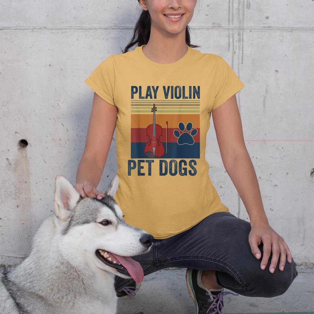 Dog Owner and Violin Player Funny Pet Dogs Play Violin T-Shirt