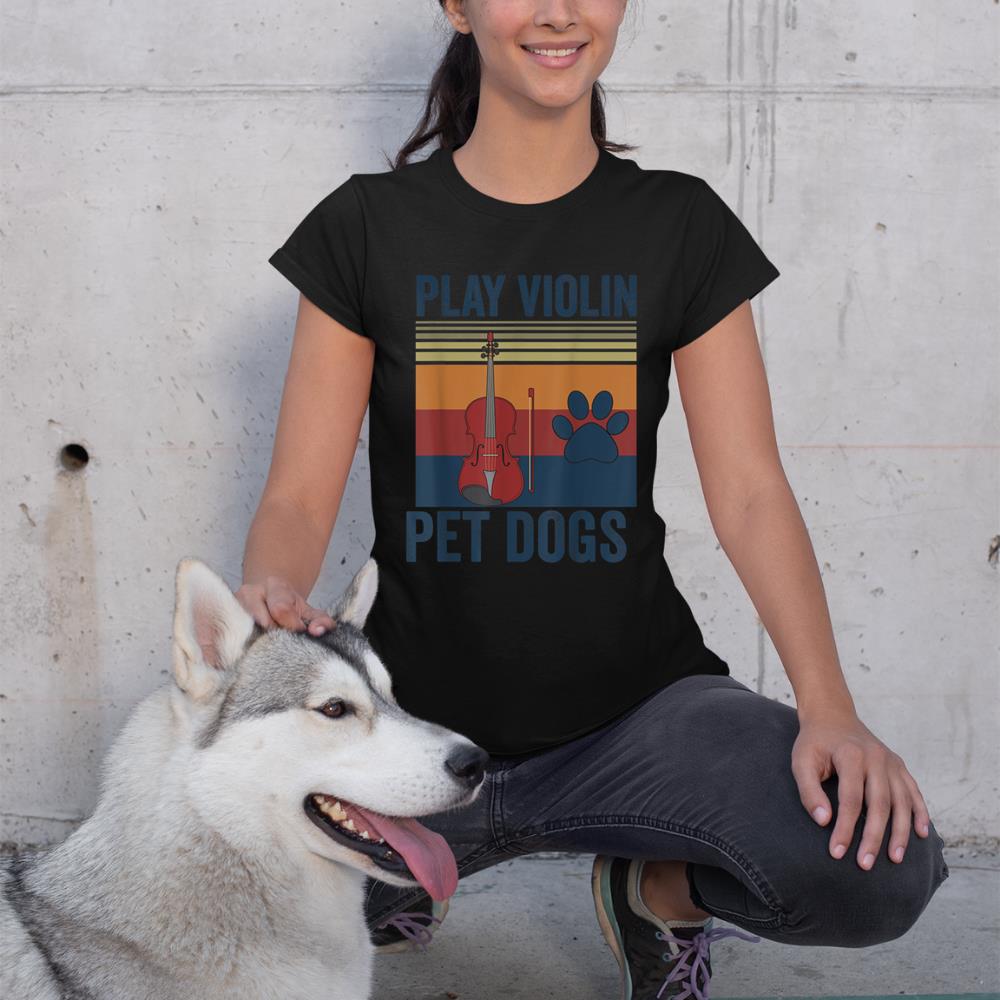 Dog Owner and Violin Player Funny Pet Dogs Play Violin T-Shirt