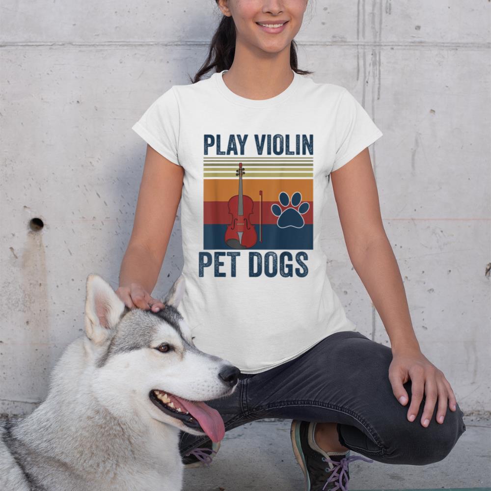 Dog Owner and Violin Player Funny Pet Dogs Play Violin T-Shirt