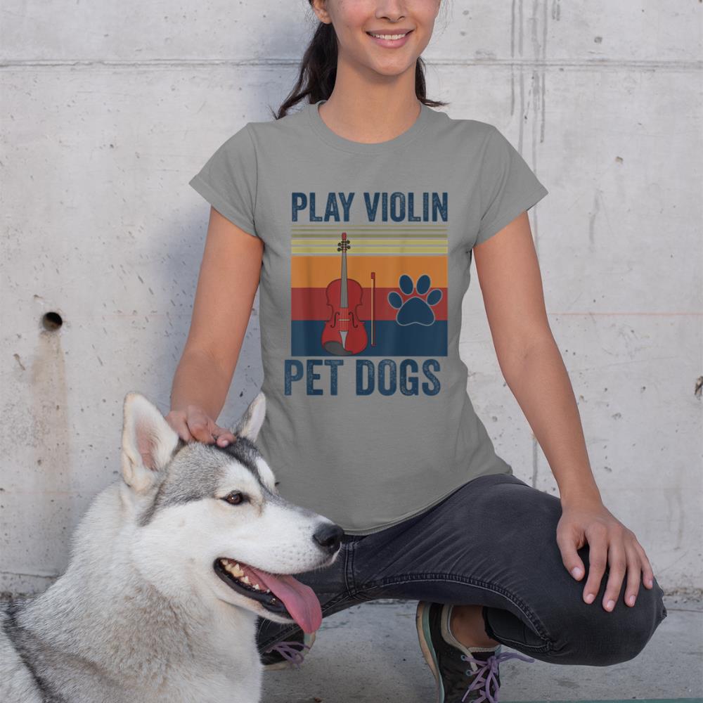 Dog Owner and Violin Player Funny Pet Dogs Play Violin T-Shirt