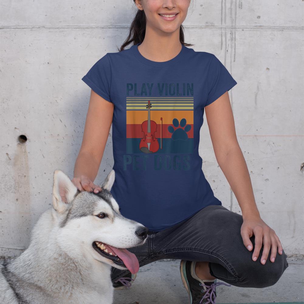 Dog Owner and Violin Player Funny Pet Dogs Play Violin T-Shirt