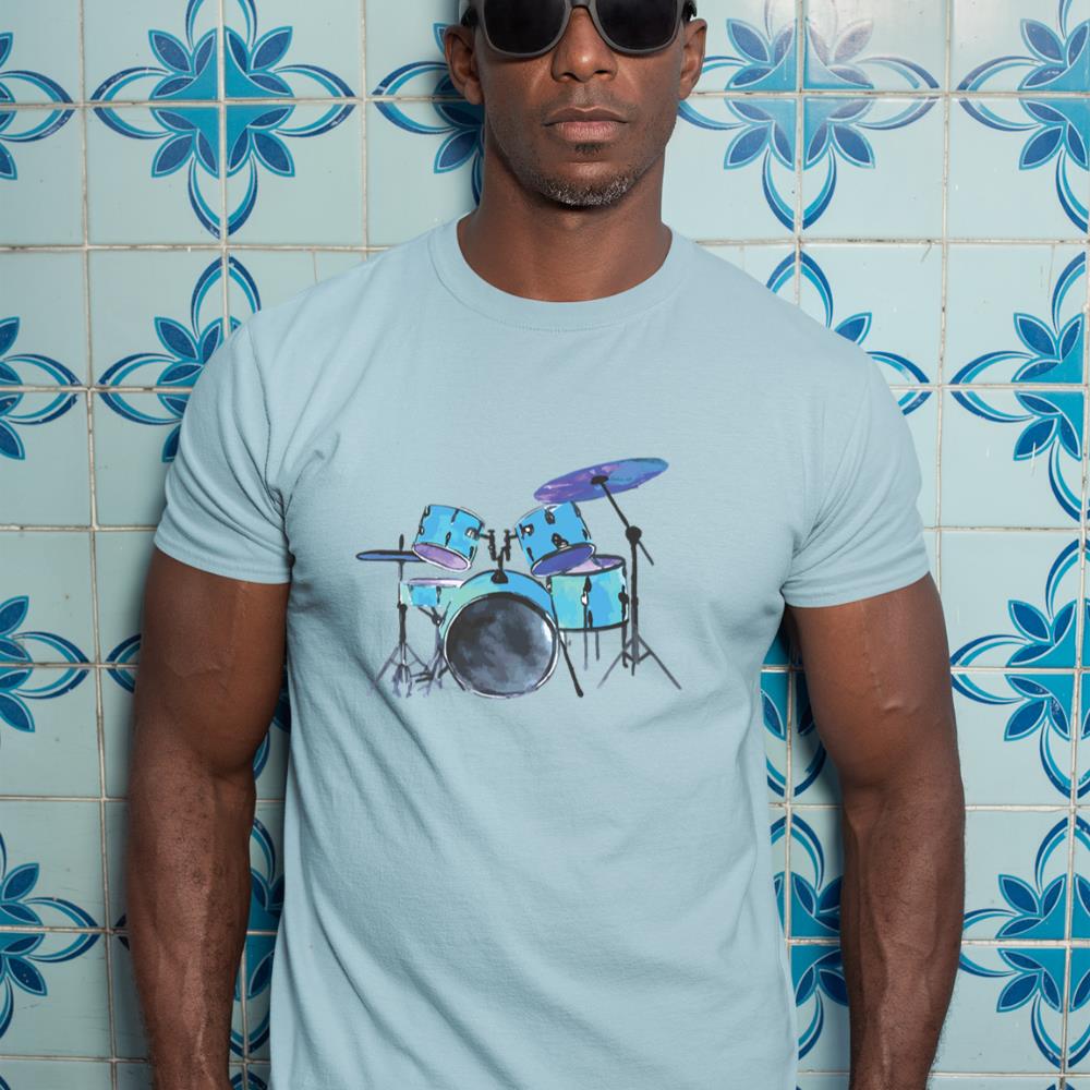Drum Set Watercolor Drummer Musician Drumsticks Long Sleeve T-Shirt