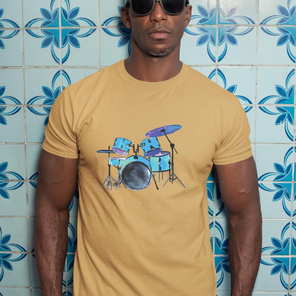Drum Set Watercolor Drummer Musician Drumsticks Long Sleeve T-Shirt