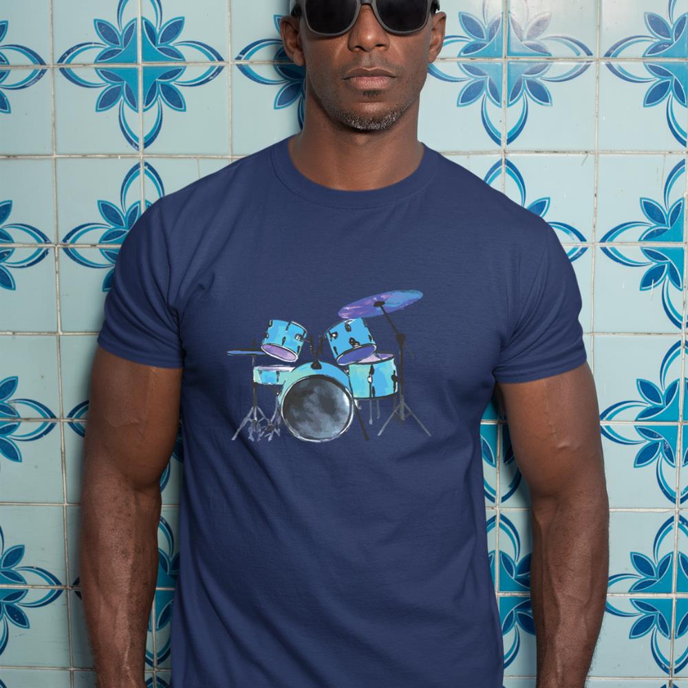 Drum Set Watercolor Drummer Musician Drumsticks Long Sleeve T-Shirt