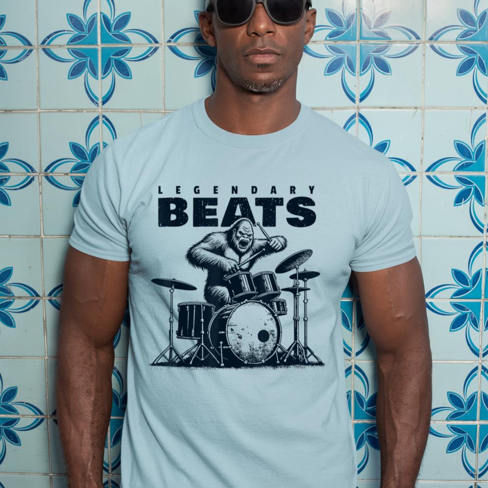 Drummer Bigfoot Drums Percussionist Sasquatch Drumming T-Shirt
