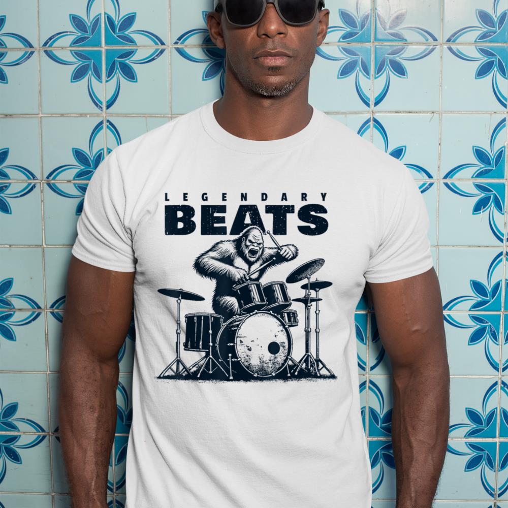 Drummer Bigfoot Drums Percussionist Sasquatch Drumming T-Shirt