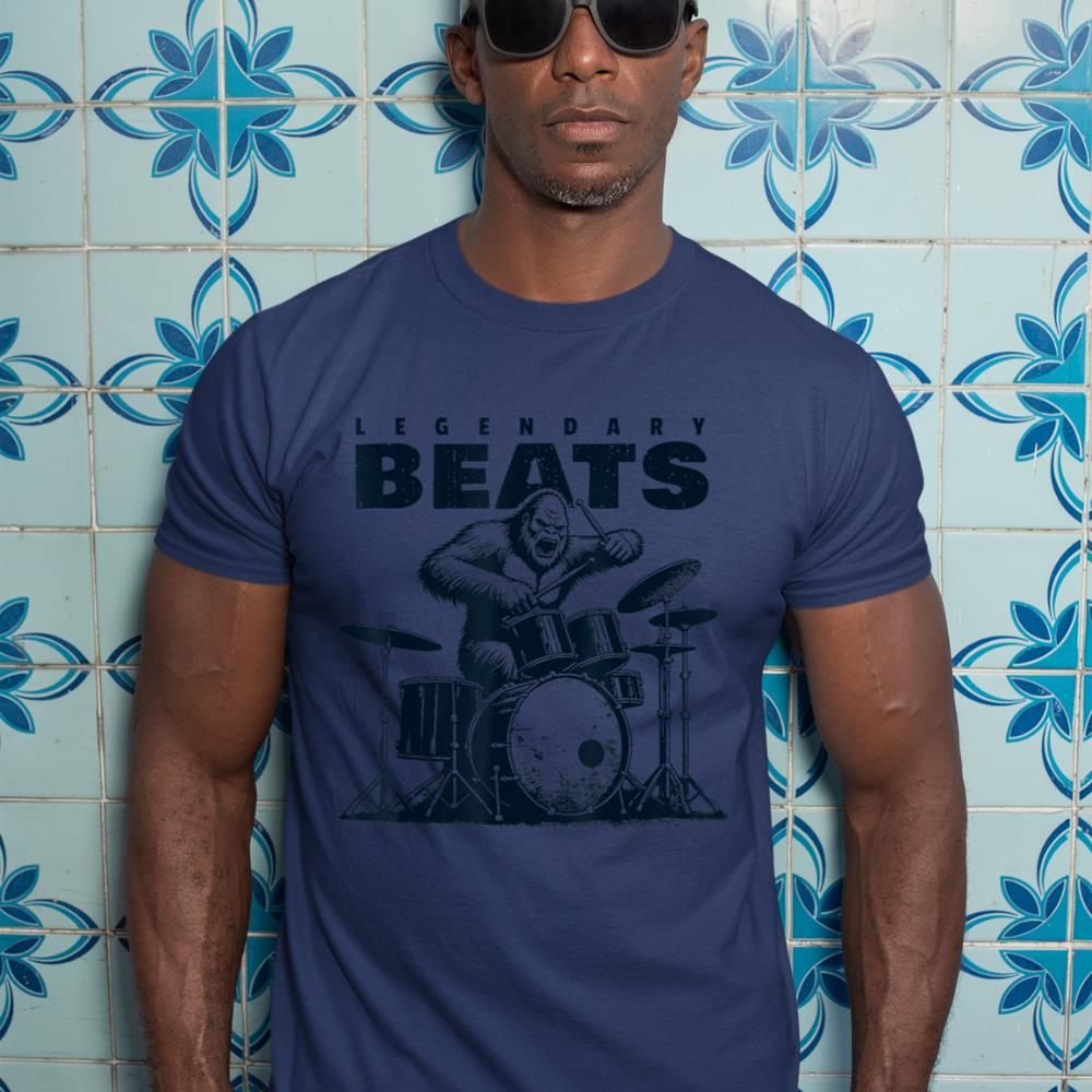 Drummer Bigfoot Drums Percussionist Sasquatch Drumming T-Shirt