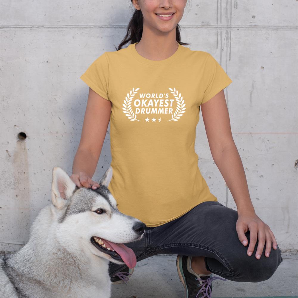 Drumming Shirts World's Okayest Drummer Funny Drum Player T-Shirt