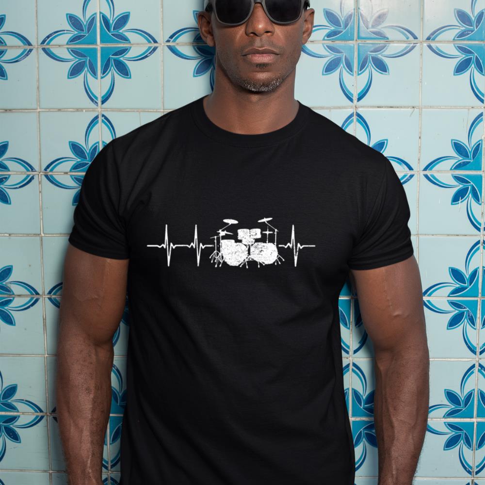 Drums Heartbeat Rock Music Lover Gifts Band Member Drummers Long Sleeve T-Shirt