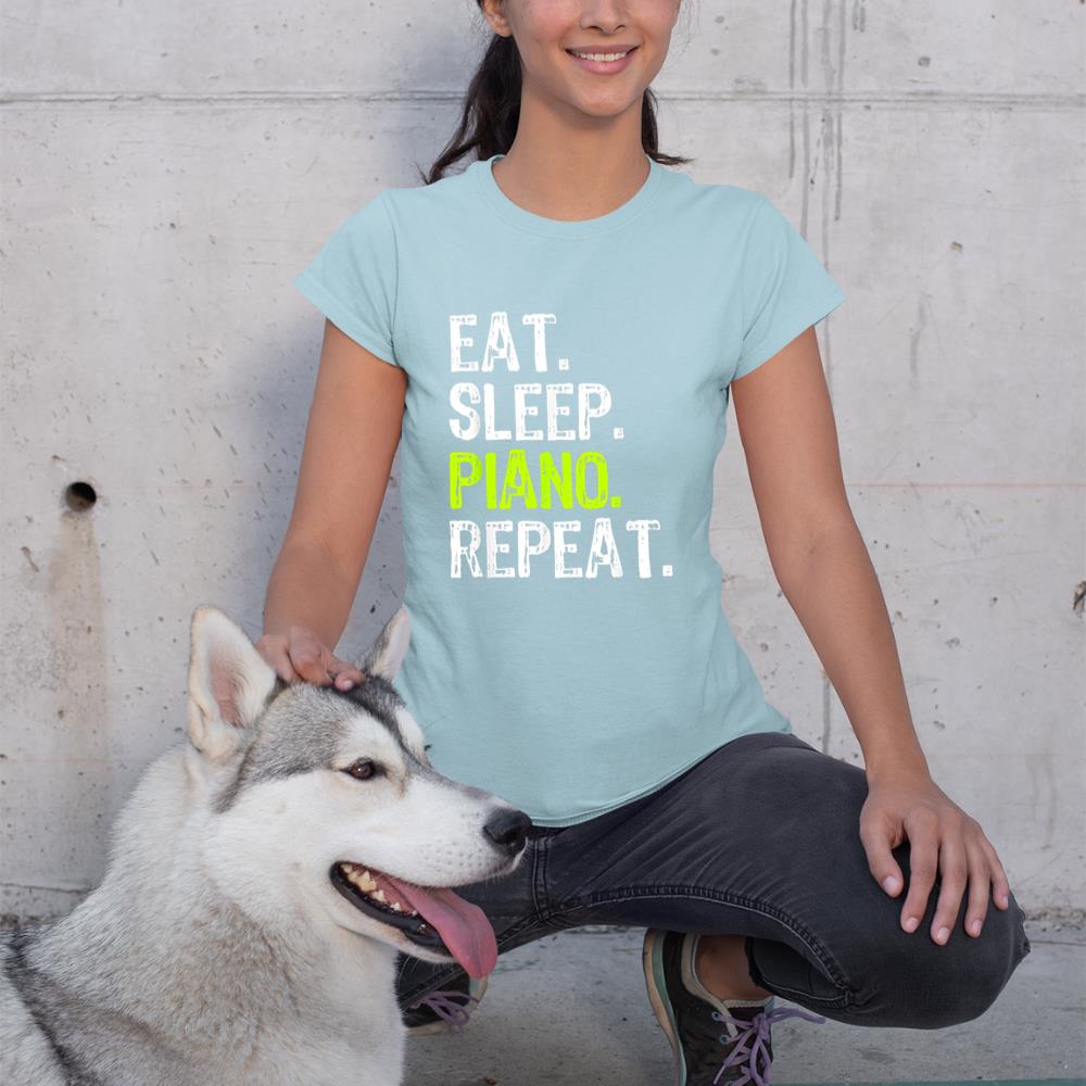 Eat Sleep Piano Repeat Pianist Funny T-Shirt