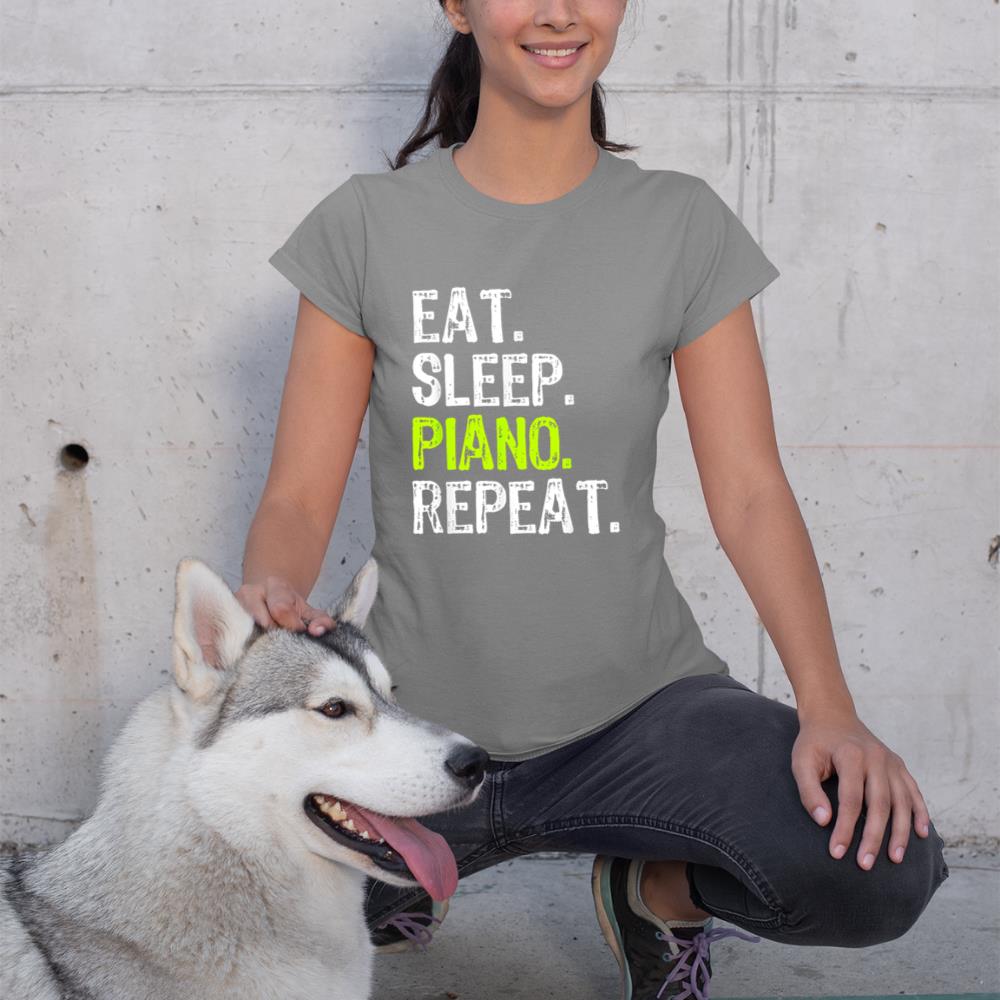 Eat Sleep Piano Repeat Pianist Funny T-Shirt