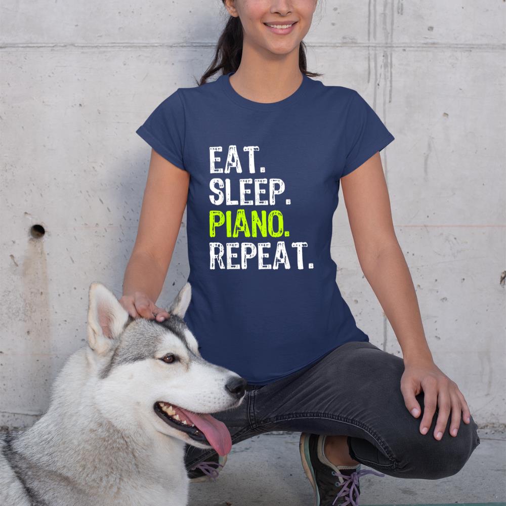Eat Sleep Piano Repeat Pianist Funny T-Shirt
