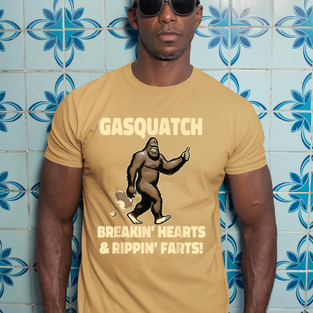Farting Bigfoot Breaking Hearts And Ripping Farts Sasquatch T-Shirt